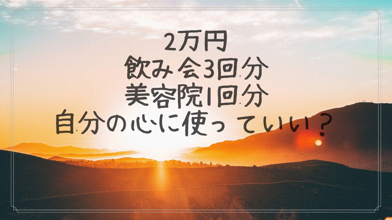 2万円。飲み会3回分。美容院1回分。…自分の心に使っていい?